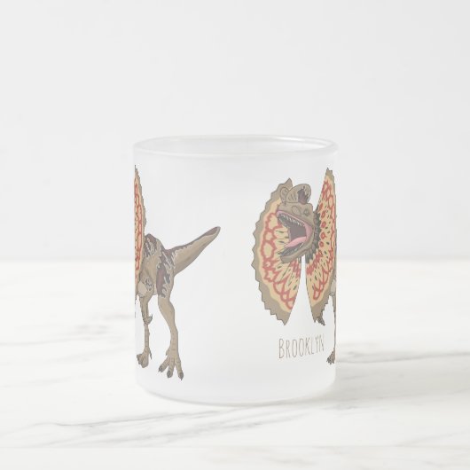 Dilophosaurus-Cartoon Mattglastasse (Mittel)