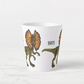 Dilophosaurus-Cartoon Milchtasse (Vorderseite)