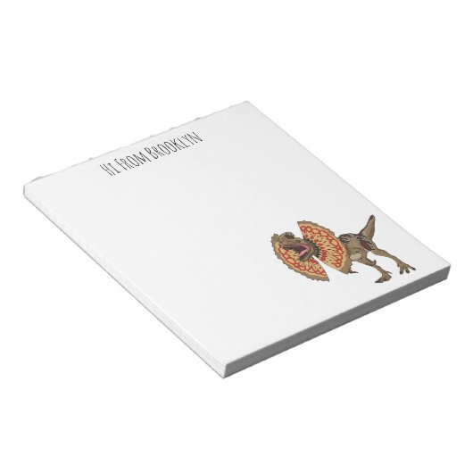 Dilophosaurus-Cartoon Notizblock (angewinkelt)