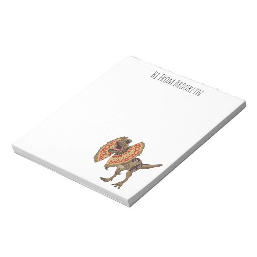 Dilophosaurus-Cartoon Notizblock (Rotiert)