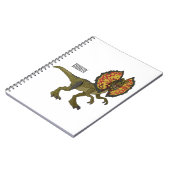 Dilophosaurus-Cartoon Notizblock (Linke Seite)