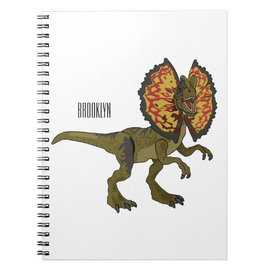 Dilophosaurus-Cartoon Notizblock (Vorderseite)