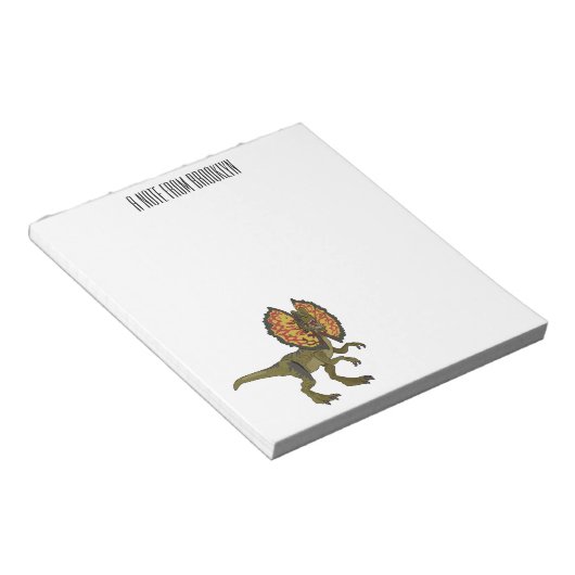 Dilophosaurus-Cartoon Notizblock (angewinkelt)