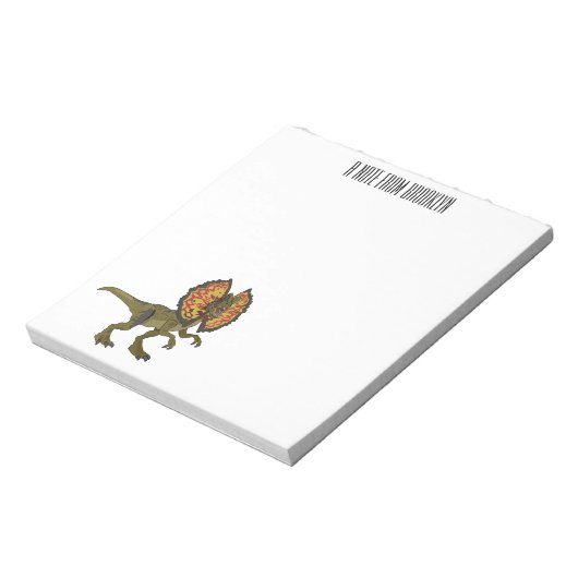 Dilophosaurus-Cartoon Notizblock (Rotiert)