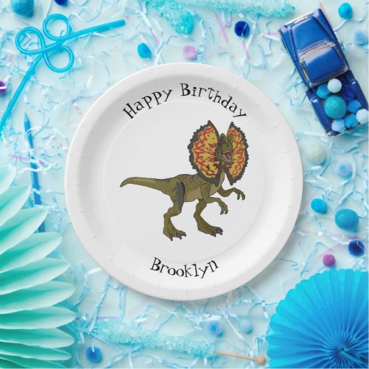 Dilophosaurus-Cartoon Pappteller (Party)