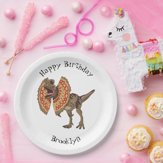 Dilophosaurus-Cartoon Pappteller (Party)