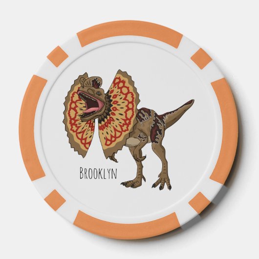 Dilophosaurus-Cartoon Pokerchips (Rückseite)