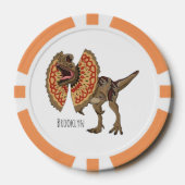 Dilophosaurus-Cartoon Pokerchips (Vorderseite)