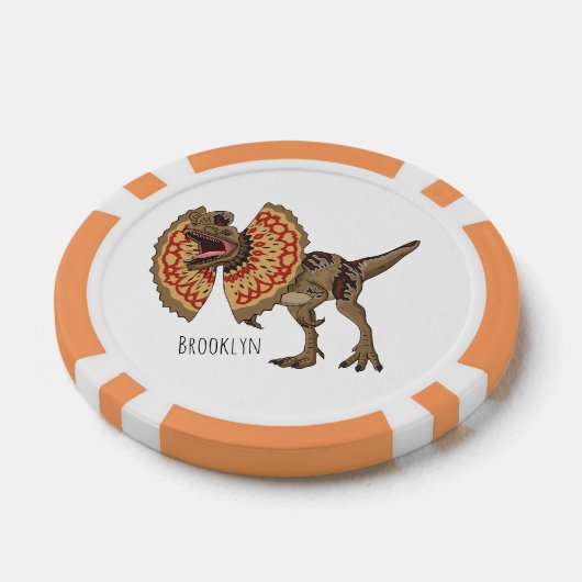 Dilophosaurus-Cartoon Pokerchips (Einzeln)
