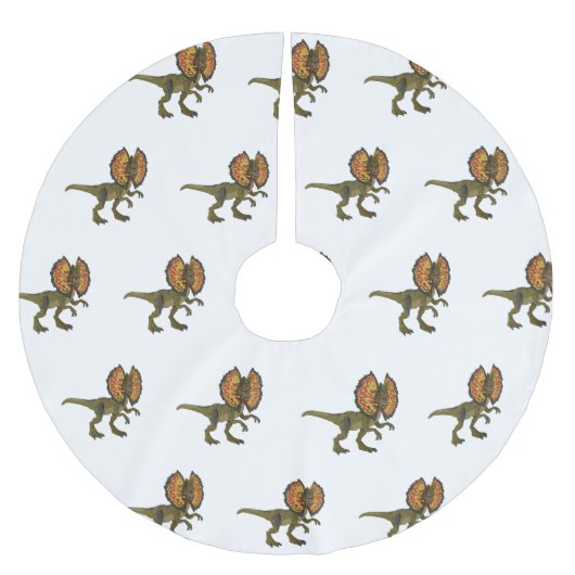 Dilophosaurus-Cartoon Polyester Weihnachtsbaumdecke (Vorderseite)
