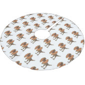 Dilophosaurus-Cartoon Polyester Weihnachtsbaumdecke (Schrägansicht)