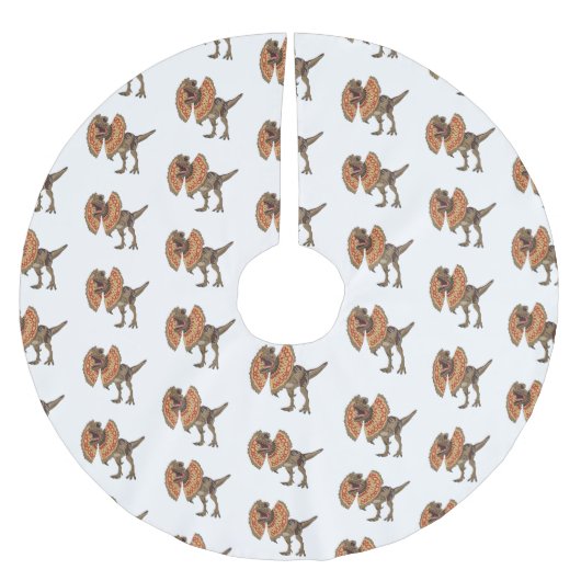 Dilophosaurus-Cartoon Polyester Weihnachtsbaumdecke (Vorderseite)