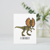Dilophosaurus-Cartoon Postkarte (Stehend Vorderseite)