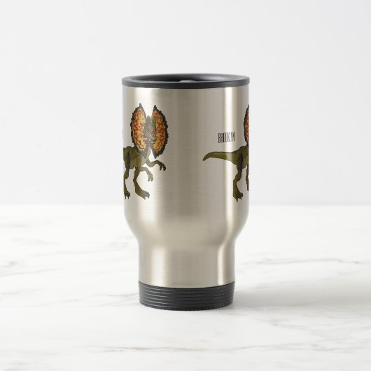 Dilophosaurus-Cartoon Reisebecher (Mittel)