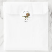 Dilophosaurus-Cartoon Runder Aufkleber (Tasche)