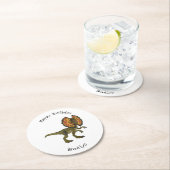 Dilophosaurus-Cartoon Runder Pappuntersetzer (Vor Ort)