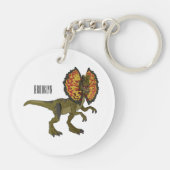 Dilophosaurus-Cartoon Schlüsselanhänger (Rückseite)