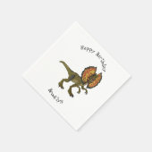 Dilophosaurus-Cartoon Serviette (Ecke)