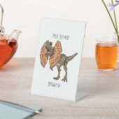 Dilophosaurus-Cartoon Sockelschild (In SItu)