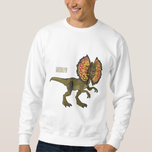 Dilophosaurus-Cartoon Sweatshirt (Vorderseite)