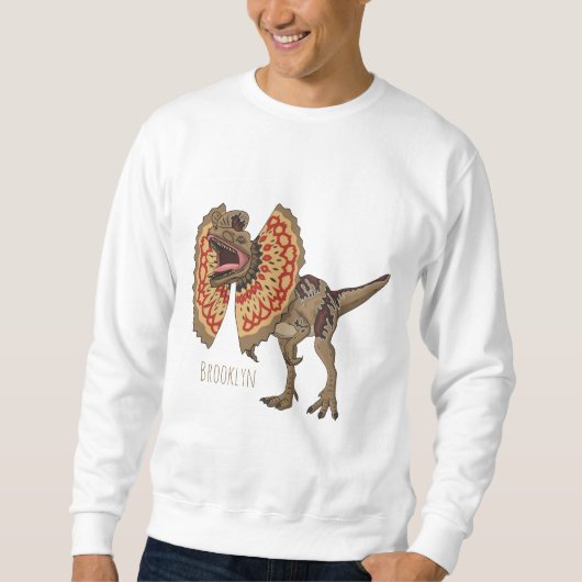 Dilophosaurus-Cartoon Sweatshirt (Vorderseite)