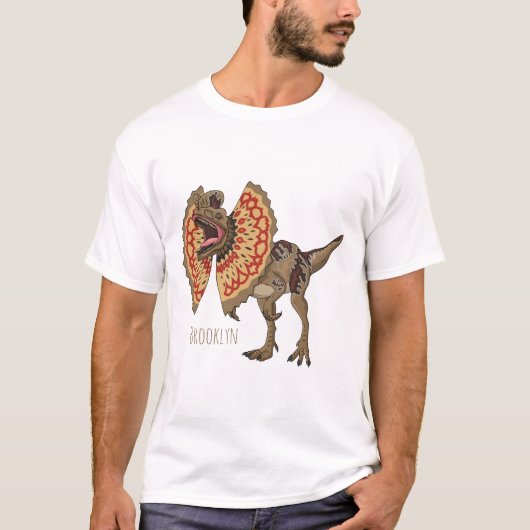 Dilophosaurus-Cartoon T-Shirt (Vorderseite)