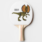 Dilophosaurus-Cartoon Tischtennis Schläger (Rückseite)