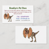 Dilophosaurus-Cartoon Visitenkarte (Vorne/Hinten)