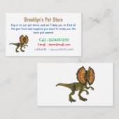 Dilophosaurus-Cartoon Visitenkarte (Vorne/Hinten)