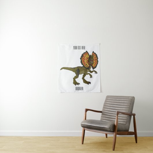 Dilophosaurus-Cartoon Wandteppich (Beispiel)