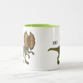 Dilophosaurus-Cartoon Zweifarbige Tasse (Mittel)