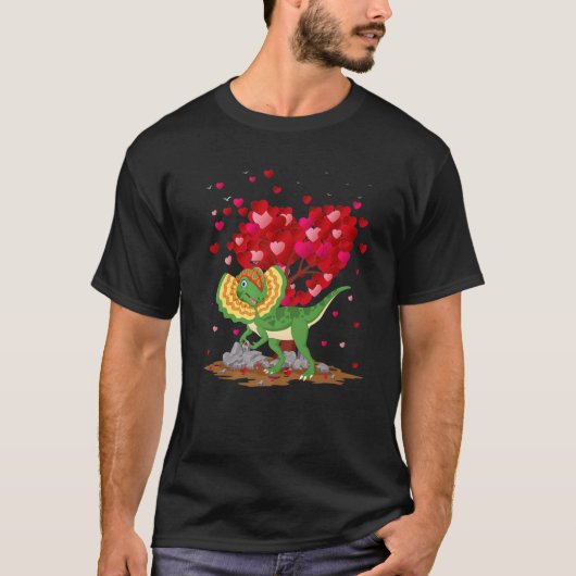 Dilophosaurus Dinosaur Lover Dilophosaurus Valenti T-Shirt (Vorderseite)