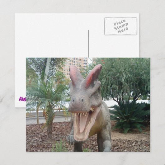 Dilophosaurus Dinosaur Postcard Postkarte (Vorne/Hinten)