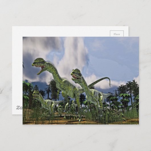Dilophosaurus-Run Postkarte (Vorne/Hinten)
