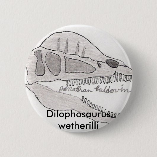 Dilophosaurusknopf Button (Vorderseite)