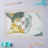 Dilute Calico Cat Watercolor Sketch Seidenpapier (Basteln)