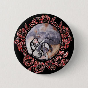 Dilute Calico Kitty Cat Red Poppy Blume Cats Button