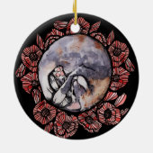 Dilute Calico Kitty Cat Red Poppy Blume Cats Keramik Ornament (Hinten)