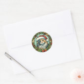 Dilute Calico Maine Coon Cat Weihnachten Runder Aufkleber (Umschlag)