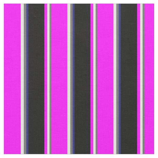 Dim Gray, Beige, Fuchsia, Black & Midnight Blue Stoff (Nahaufnahme)