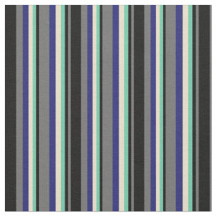 Dim Gray, Black, Aquamarine, Tan & Midnight Blue Stoff