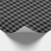 Dim Gray Black Buffalo Kariert Tartan Kariert Geschenkpapier (Ecke)