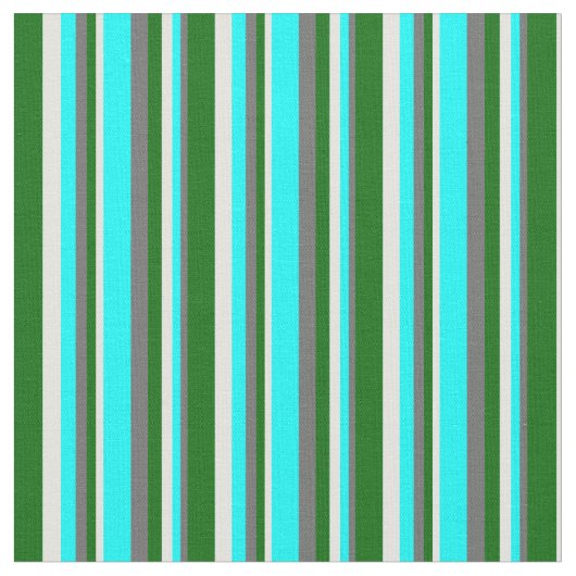 Dim Gray, Cyan, Light Cyan & Dark Green Pattern Stoff (Nahaufnahme)