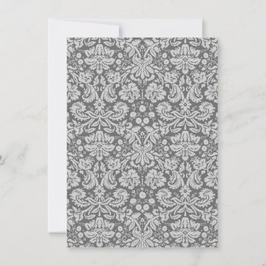 Dim Gray Damask; Retro-Khalkboard Einladung (Rückseite)