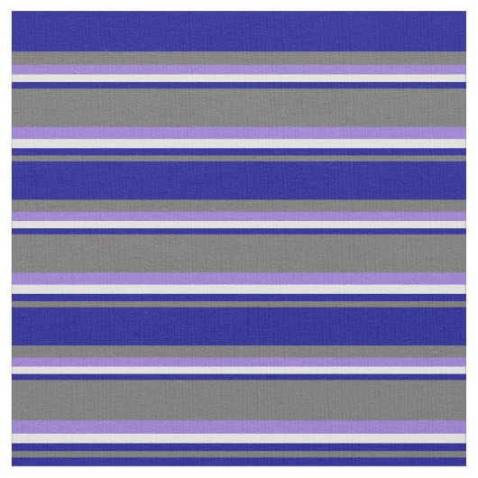 Dim Gray, Dark Blue, Light Cyan & Lila Lines Stoff (Nahaufnahme)