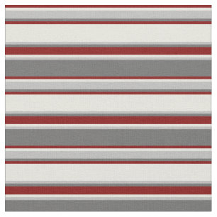 Dim Gray, Gray, Beige und Maroon Colored Lines Stoff