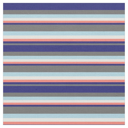 Dim Gray, Midnight Blue, Lachs, Light Cyan & Blue Stoff (Nahaufnahme)