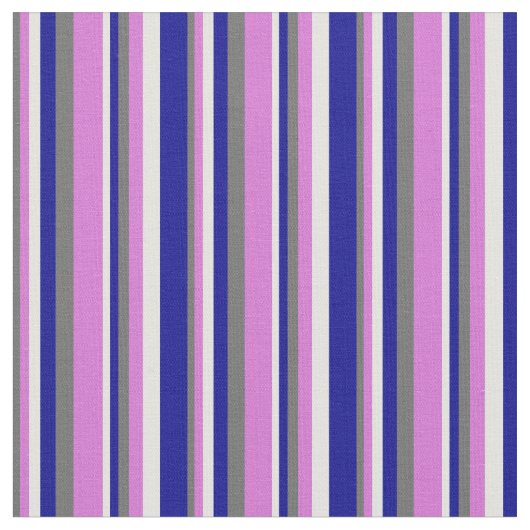 Dim Gray, Orchid, Light Cyan & Dark Blue Lines Stoff (Nahaufnahme)