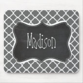 Dim Gray Quatrefoil; Chalkboard-Look Mousepad (Vorne)