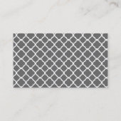 Dim Gray Quatrefoil; Chalkboard-Look Visitenkarte (Rückseite)